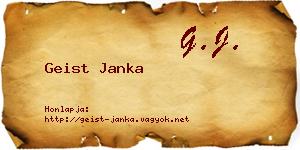 Geist Janka névjegykártya